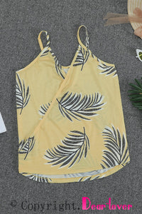 Printed Loose Sleeveless Jumpsuit - Square - Bare - Bateau