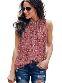 Printed Round Neck Slim Tank Top