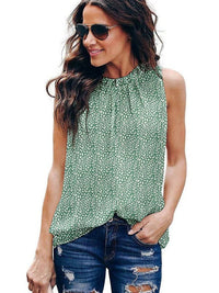 Printed Round Neck Slim Tank Top