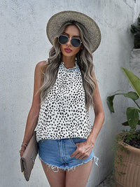 Printed Round Neck Slim Tank Top