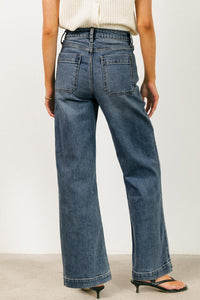 Real Teal Square Patch Pocket High Rise Shift Jeans