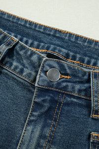 Real Teal Square Patch Pocket High Rise Shift Jeans
