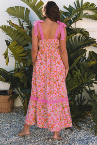 rose floral maxi dress