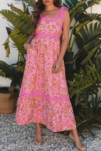 rose floral maxi dress