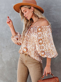 Sequined V-Neck Long Sleeve Blouse