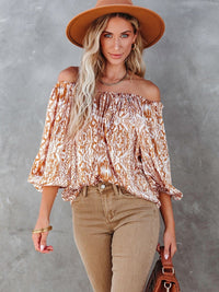 Sequined V-Neck Long Sleeve Blouse