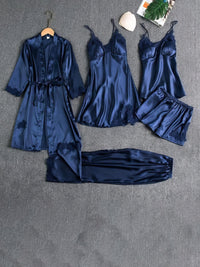 
Comfortable 5-Piece Satin Pajama Set
