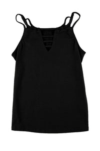 Skull Print V-neck Sleeveless Tank Top