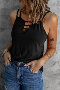 Skull Print V-neck Sleeveless Tank Top