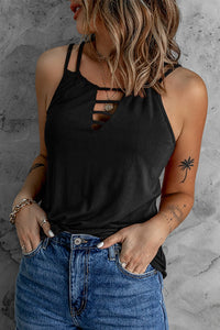 Skull Print V-neck Sleeveless Tank Top