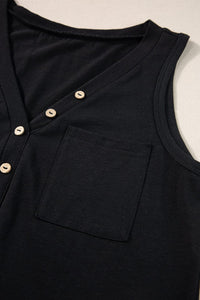 Skull Print V-neck Sleeveless Tank Top