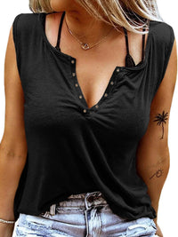 Skull Print V-neck Sleeveless Tank Top