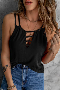 v-neck-lace-up-skull-tank-top