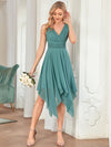 Chic V Neck A-Line Chiffon Bridesmaid Dress with Zipper Closure