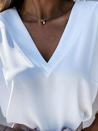 Casual Solid Ruched V-Neck Sleeveless Blouse