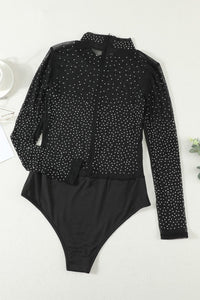 Slim High Neck Long Sleeve Printed Mini Dress