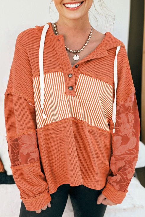 waffle knit hoodie