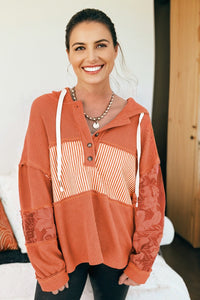 waffle knit hoodie