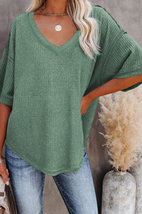 Women's Soft Pastel Women's Textured Knit Top - Lightweight, Comfortable Everyday Style for Effortless Chic Looks