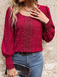 Solid Color Pleated Button V Neck Long Sleeved Hoodie
