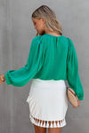 Elegant Long Sleeve Ruffle Blouse