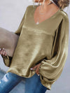 Long Sleeve Satin Blouse for Women