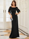 Sophisticated Chiffon Fishtail Evening Gown With Round Neck
