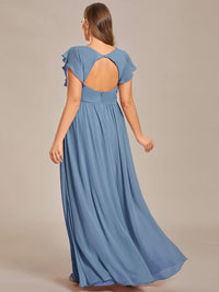 Sophisticated Plus Size Chiffon A-Line Bridesmaid Dress with Back Detail