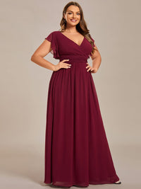Sophisticated Plus Size Chiffon A-Line Bridesmaid Dress with Back Detail