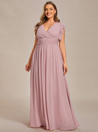 Sophisticated Plus Size Chiffon A-Line Bridesmaid Dress with Back Detail