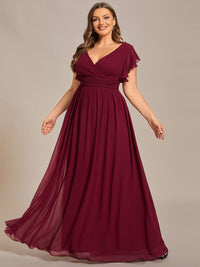 Sophisticated Plus Size Chiffon A-Line Bridesmaid Dress with Back Detail