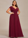 Sophisticated Plus Size Chiffon A-Line Bridesmaid Dress with Back Detail