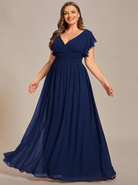 Sophisticated Plus Size Chiffon A-Line Bridesmaid Dress with Back Detail