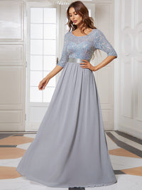 Sophisticated Sequined Patchwork A-Line Evening Gown