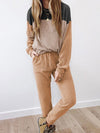 Street Trendy Women'S Two-Piece Set With Color Splicing Pants