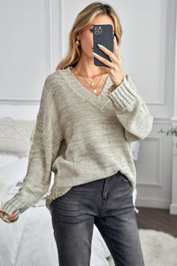 Striped Leopard Color Block Crochet Print Casual Long Sleeve Sweater