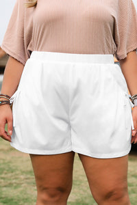 white plus size shorts