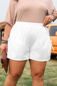 white plus size shorts