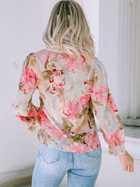 Stylish Women's Loose Floral Print Blouses with Sweet Cardigan Style and Long Sleeves