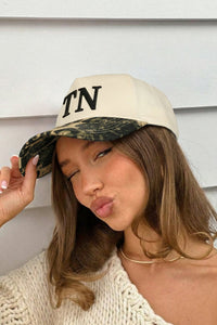 Black TN Contrast Leopard Brim Game Day Baseball Cap