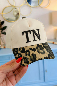 Black TN Contrast Leopard Brim Game Day Baseball Cap