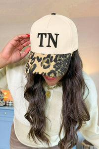 Black TN Contrast Leopard Brim Game Day Baseball Cap