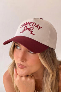 
Women's Stylish Women's Red Dahlia Two-Tone Baseball Cap with Bow Embroidery - Ideal for Gameday Fashion and All-Day Comfort