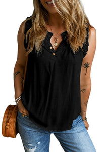Temperament Commuter Ruffle Stitching V-neck Pullover Sleeveless Vest