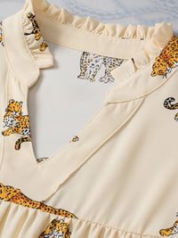 Tempting Printed Lapel Single-Breasted Long-Sleeved Blouse