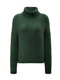 Thick Thread High Neck Bat Sleeve Knit Sweater