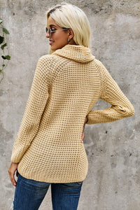 Thick Thread High Neck Bat Sleeve Knit Sweater