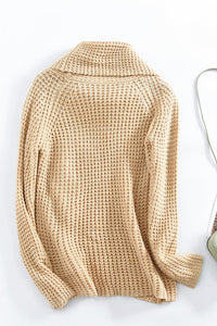 Thick Thread High Neck Bat Sleeve Knit Sweater