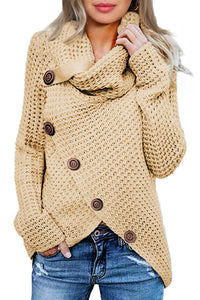 Thick Thread High Neck Bat Sleeve Knit Sweater