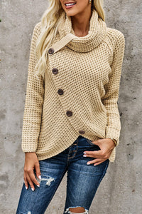 Thick Thread High Neck Bat Sleeve Knit Sweater